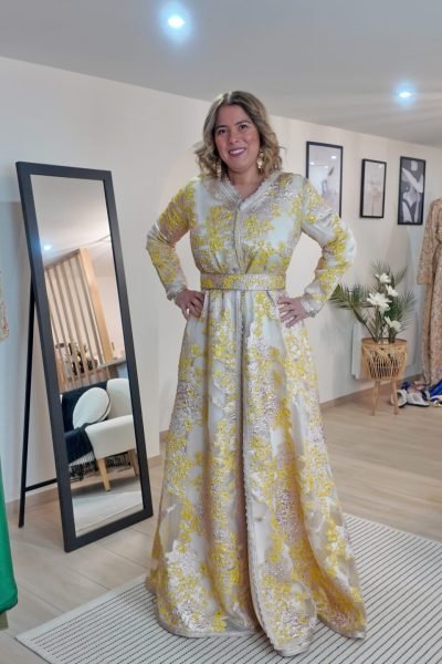 location robe Caftan Jaune soleil Maison Djordany Aulnay-sous-Bois