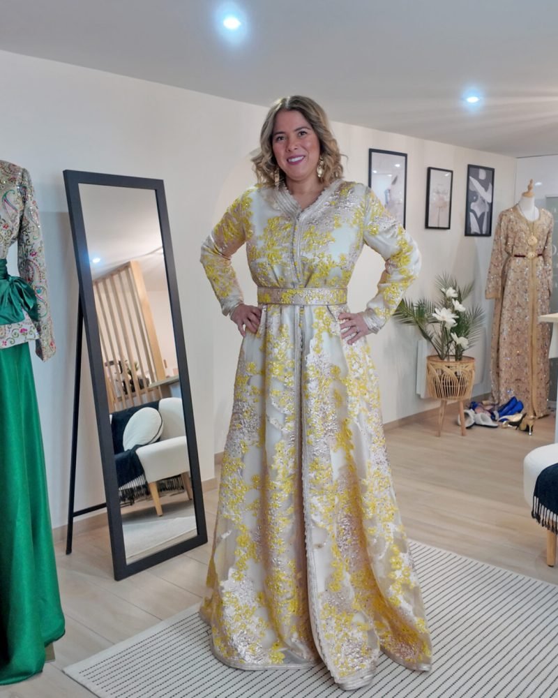 location robe Caftan Jaune soleil Maison Djordany Aulnay-sous-Bois
